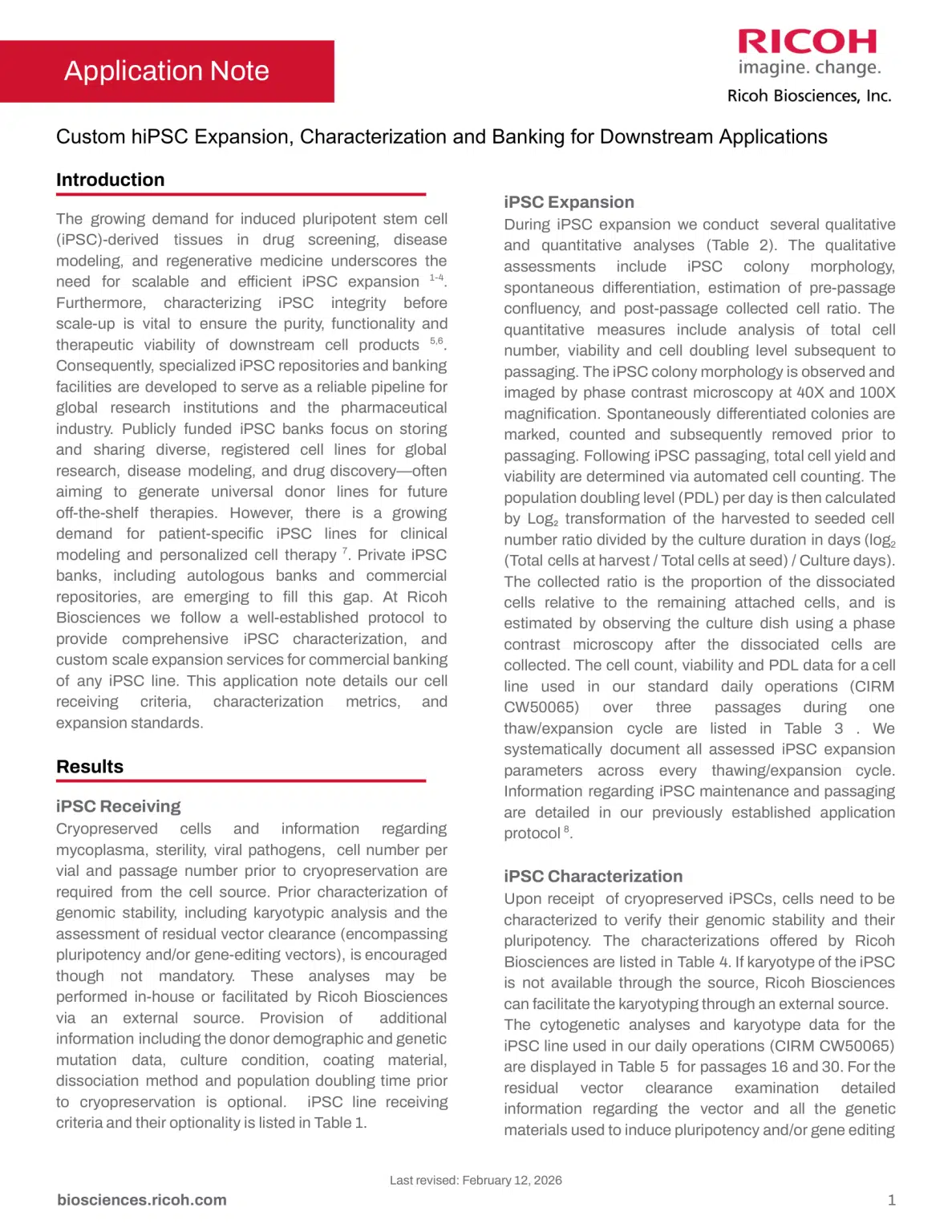 Custom hiPSC Expansion, Characterization and Banking for Downstream Applications