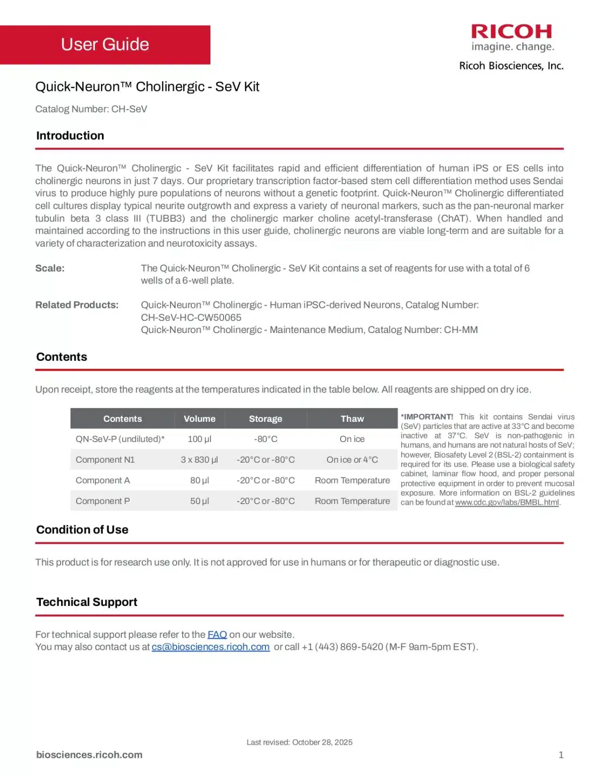 Quick-Neuron™ Cholinergic – SeV Kit