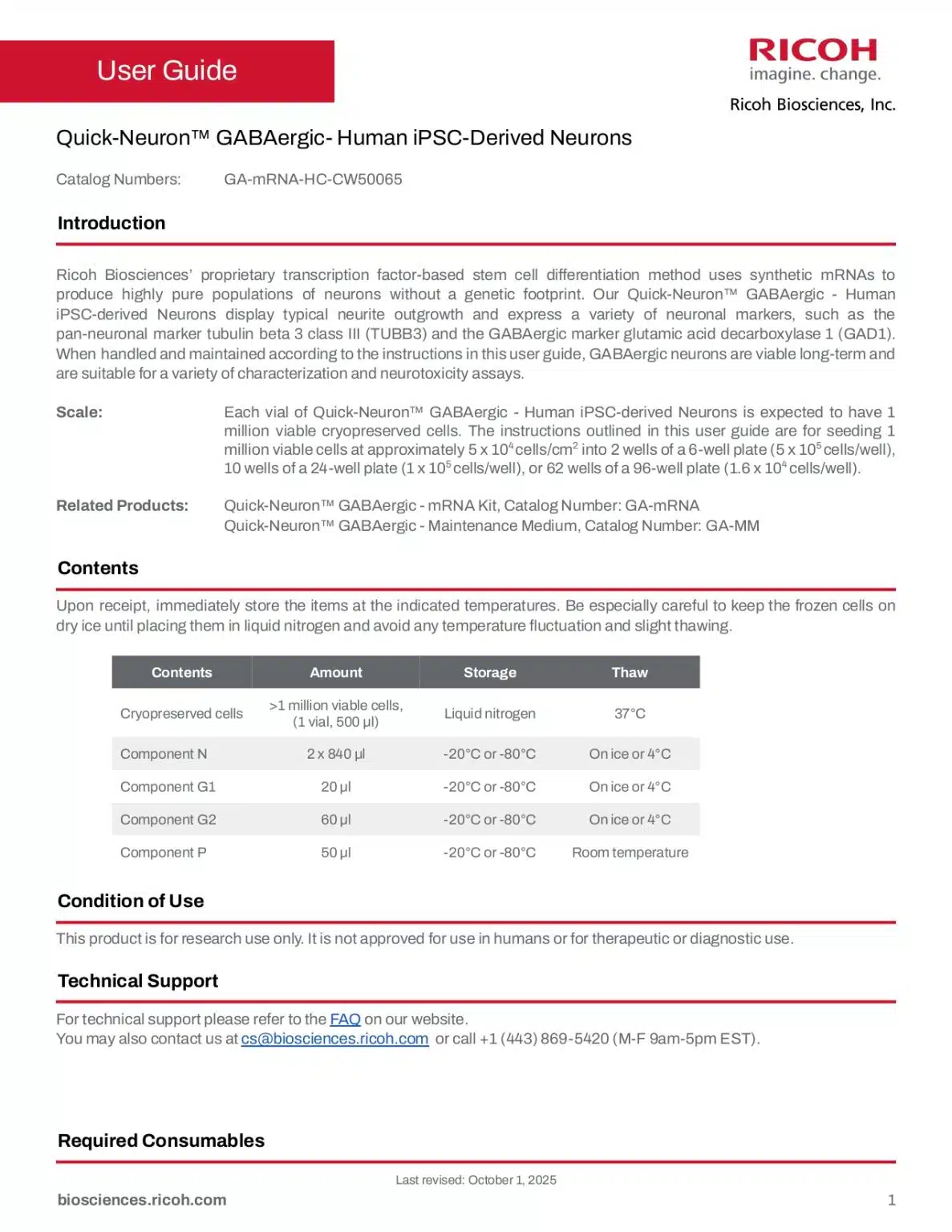 Quick-Neuron™ GABAergic – Human iPSC-Derived Neurons