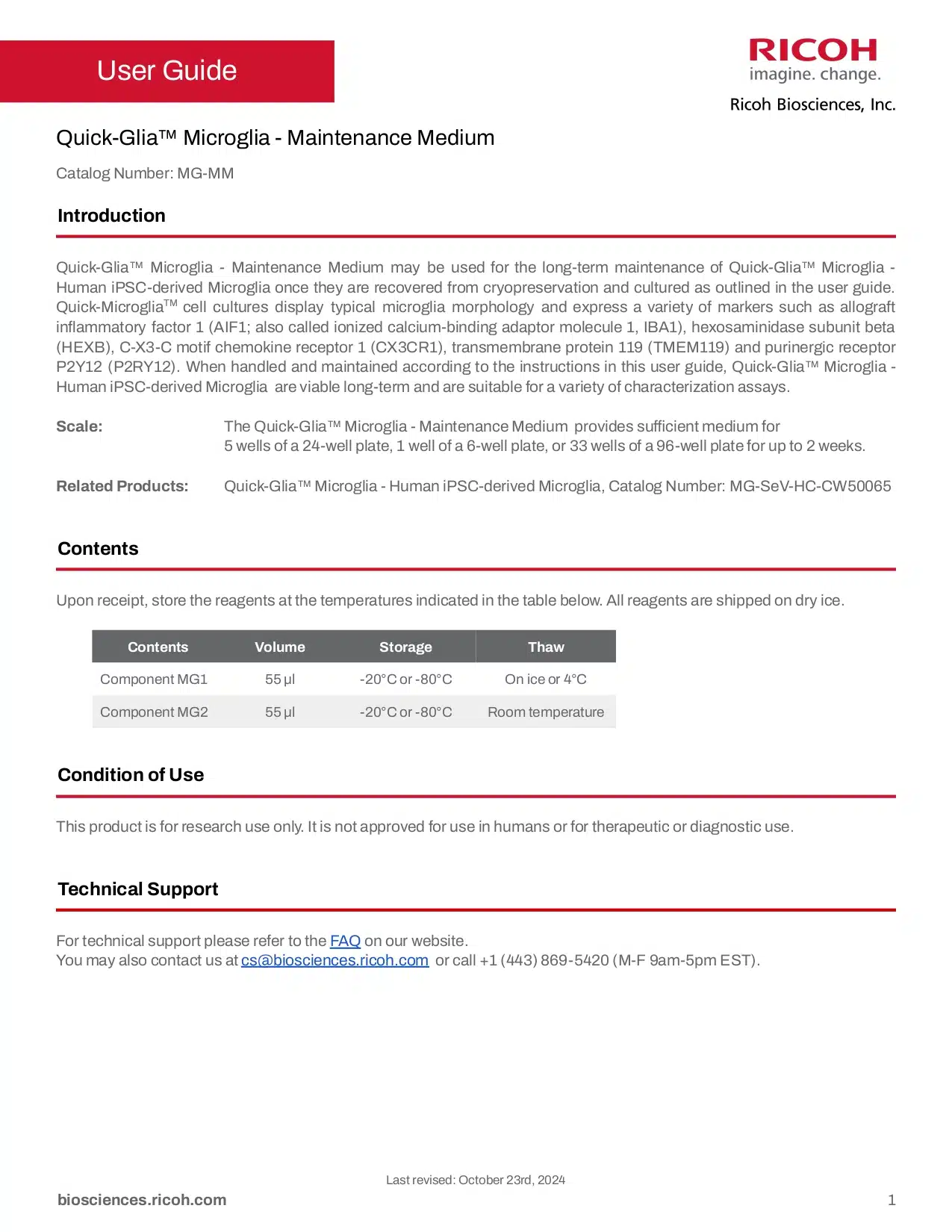 Quick-Glia™ Microglia – Maintenance Medium