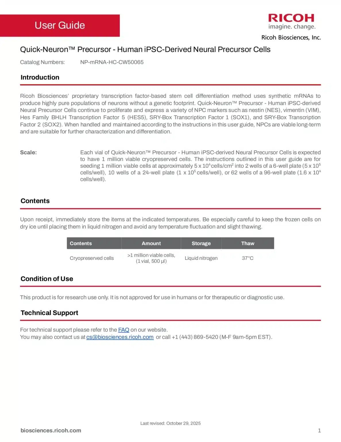 Quick-Neuron™ Precursor – Human iPSC-Derived Neural Precursor Cells